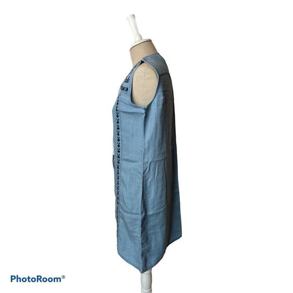 Paparazzi Light Blue Denim Sleeveless Dress Size M - Picture 3 of 6